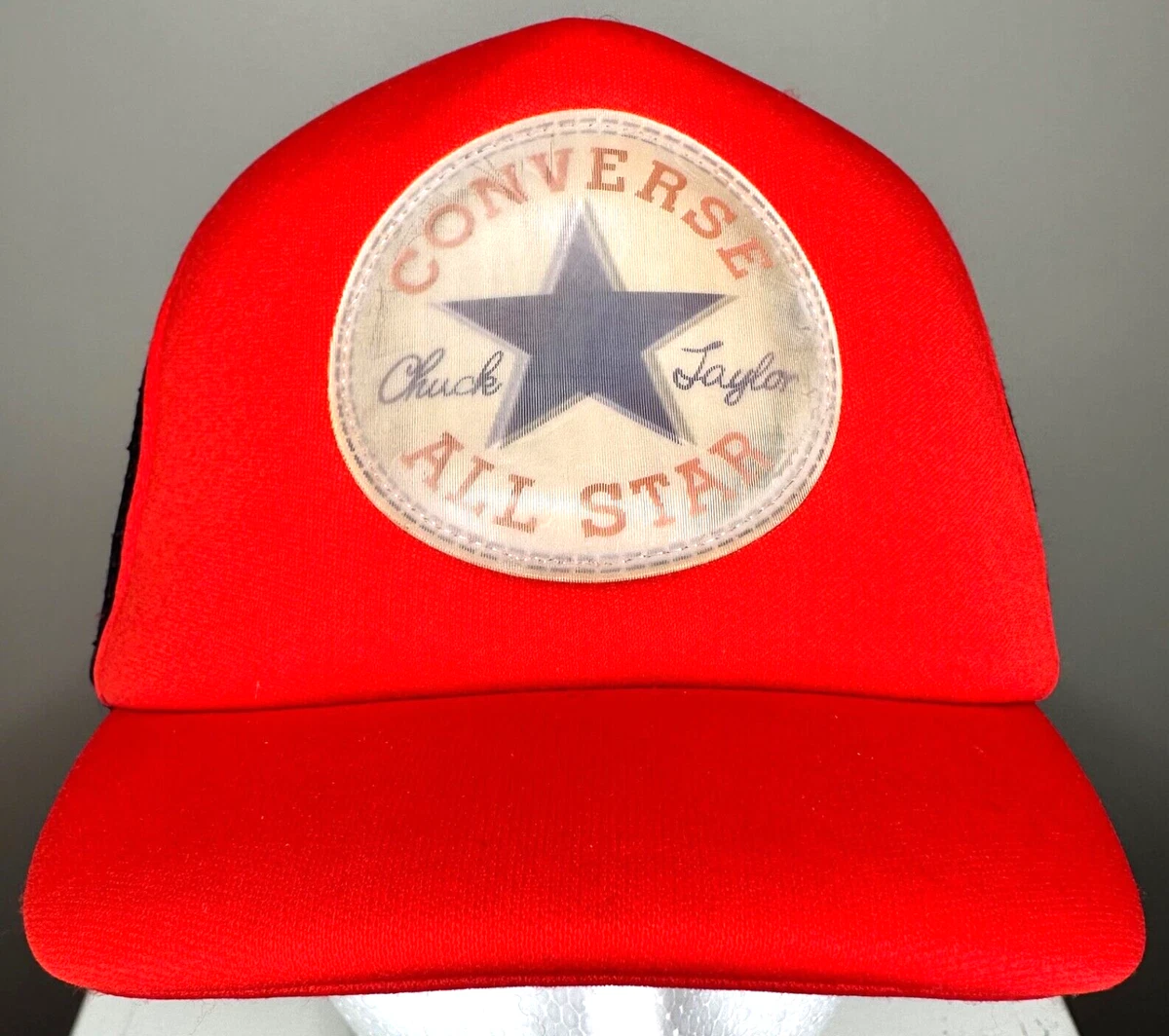 Hat Trucker Cap All Star Chuck Taylor Snapback Short Bill Red Black | eBay