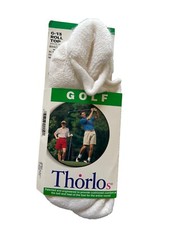 VTG Socks Thorlos Sport Golf Roll Top White G-13 Low Acrylic USA 10-13 NOS 90's