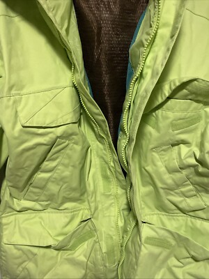 Burton Ronin Mens Snowboard Ski Hooded Jacket Size M Lime Green