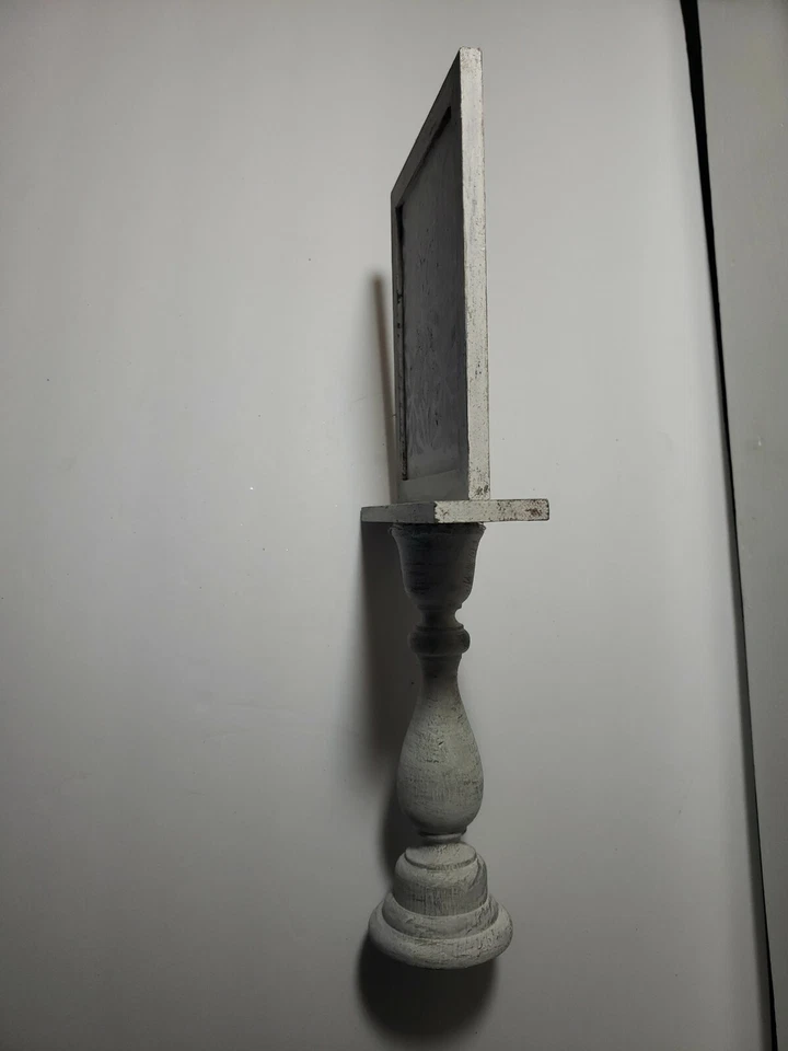 Mini Chalkboard Home Decor on Pedastal. White & Gray Floral on Back 6.5x14 in. - Image 3 of 3