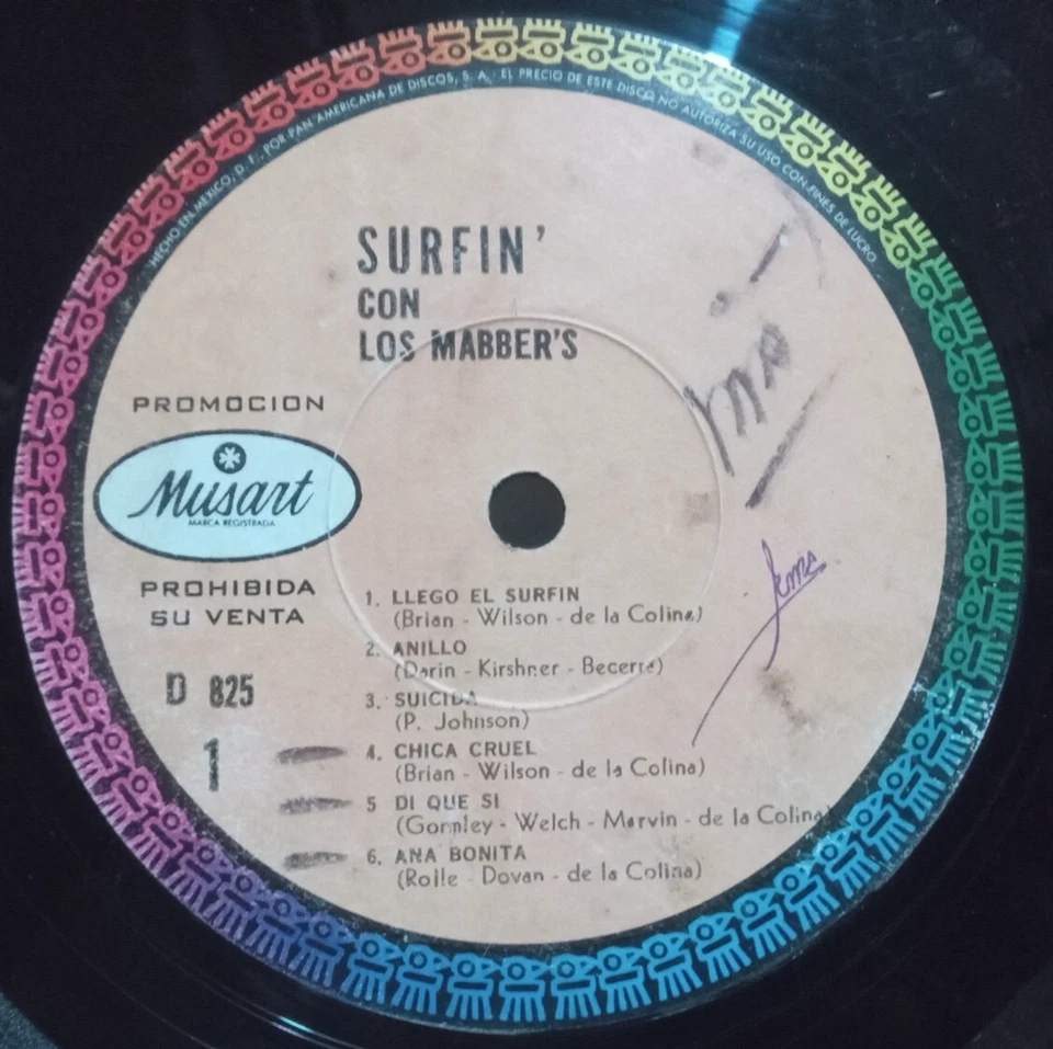 LOS MABBER'S RARE MEXICAN SURF GARAGE PROMO LP 1963 BEACH BOYS - Image 4 of 4