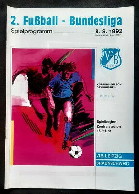 Programme 92/93 VFB Leipzig Eintracht Braunschweig 1.FC locomotive Leipzig football GDR