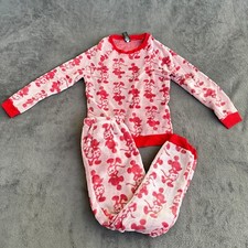 Disney Mickey Mouse 2 Piece Red Fleece Sleepwear Lounge Set Women's Size S