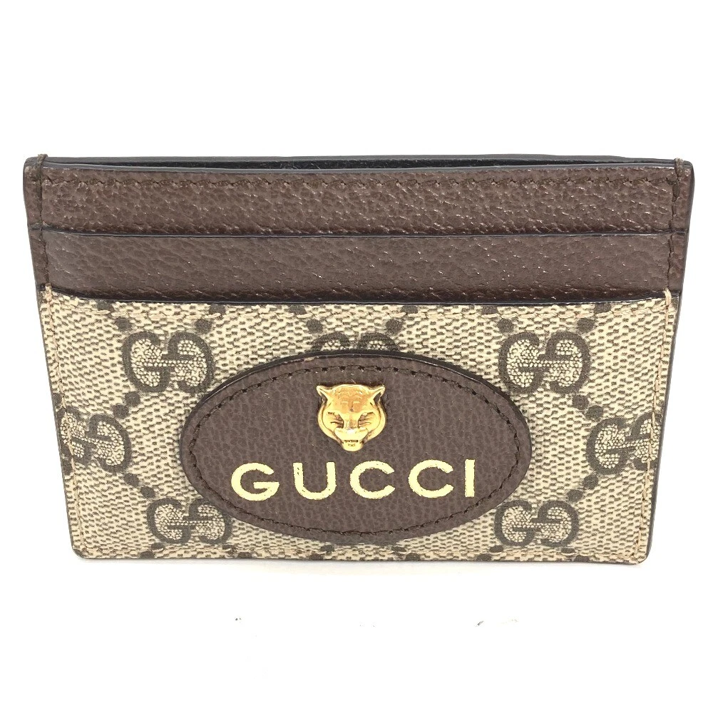 Étui à cartes GUCCI 597557 GG Supreme Cat Head Cat néo vintage Pass Case