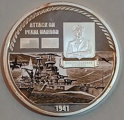 Attack On Pearl Harbor 1941  Medal / Challenge Coin. American Mint. Silver plate
