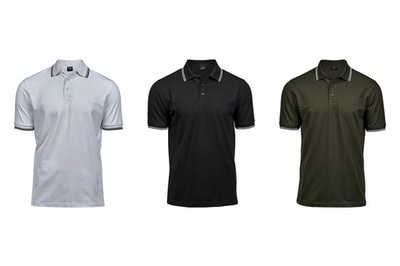 TEE JAYS Poloshirt Luxury Streifen Polo Hemd Knopfleiste Herren S-3XL 54 NEU