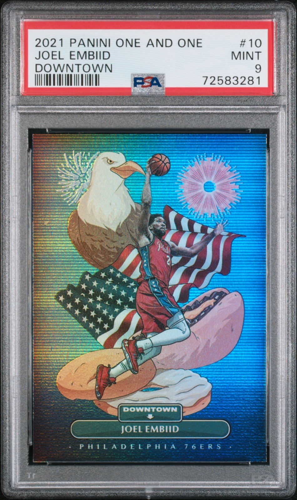 2021 Panini One And One Joel Embiid Downtown PSA 9 #10