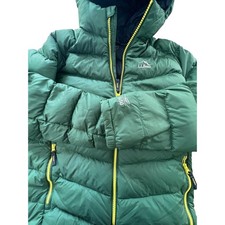 LL Bean Kids L 14-16 Ultralight 650 Down Hooded Jacket Green DownTek Puffer