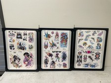 Lot Of 12 Tattoo Flash Sheets Designs Double Sided Panels Color