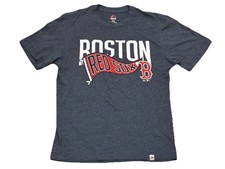 Boston Red Sox T-Shirt Men s Small Majestic Gray MLB Pennant Graphic Logo Tee