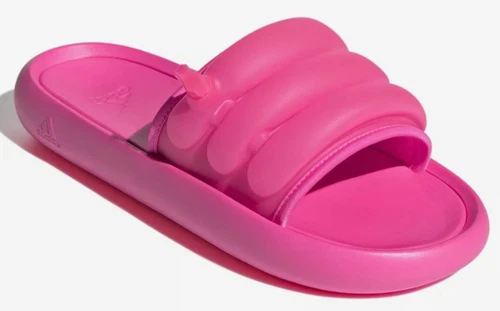 Sandali da donna nuovi taglia 12 Adidas Adilette Zplaash rosa lucido slides uomo taglia 11