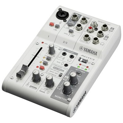 YAMAHA AG03MK2 W Streaming Mixer Weiß 3 Kanal USB-C DSP Loopback Mute Taste