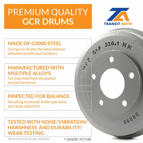 Coated Brake Rotor Semi-Metallic Pad & Drum Front Rear Kit (7Pc) For Ford Escape - Picture 4 of 12