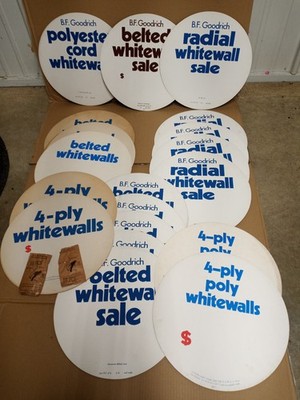 1970'S BF Goodrich Cardboard Tire Display Inserts lot of 19