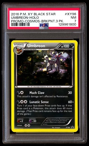 PSA 7 Umbreon Holo Xy96 Cosmos breakpoint 3 Pack Black Star Promo Pokemon