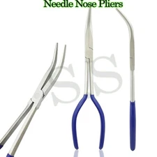 Heavy-Duty Curved Needle Nose Pliers – Extra-Long Reach with Non-Slip Grip