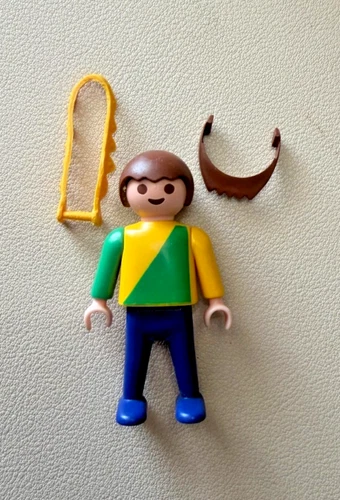 PLAYMOBIL VINTAGE  CASTLE FIGURE PEASENT BOY-BEARD-BRIDLE