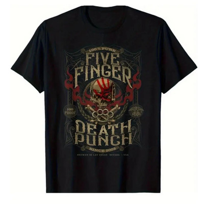Five Finger Death Punch T-Shirt, Retro Band Graphic Tee, 100% Cotton, Since 2005