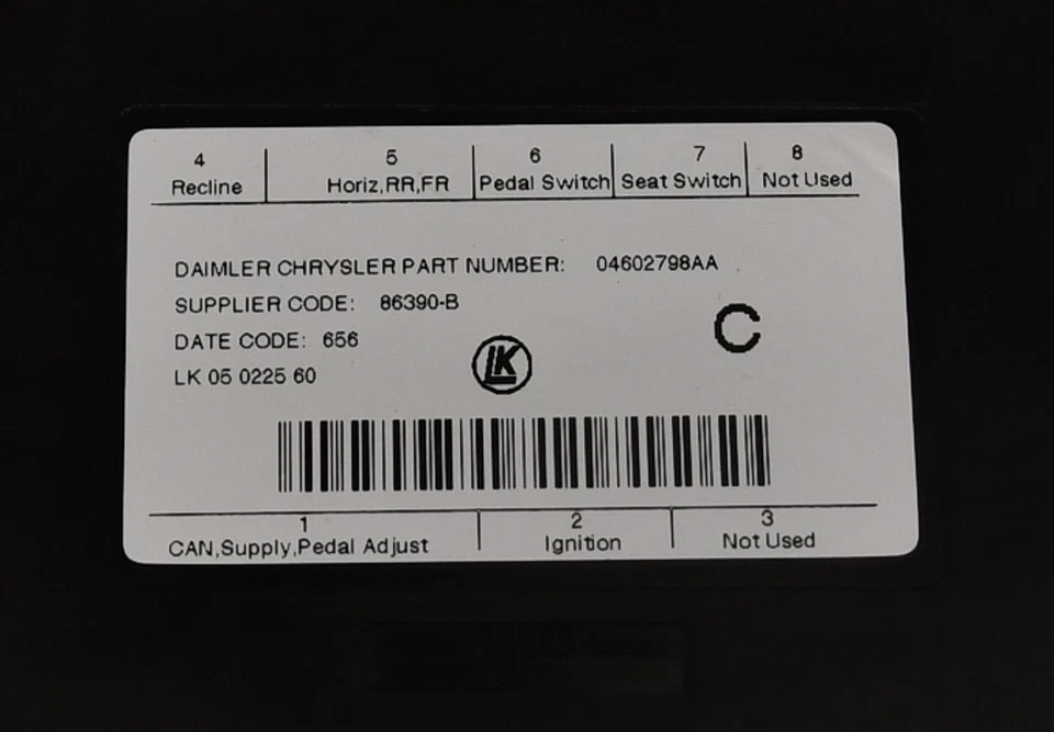 Centralina Anteriore Sinistra Sedile 04602798AA 300C Touring Originale Chrysler - Immagine 4 di 4