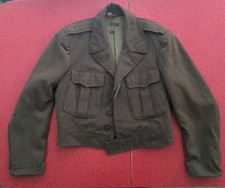 Vintage US Military Wool Jacket Size 38S Olive Green Drab Cropped WWII Era