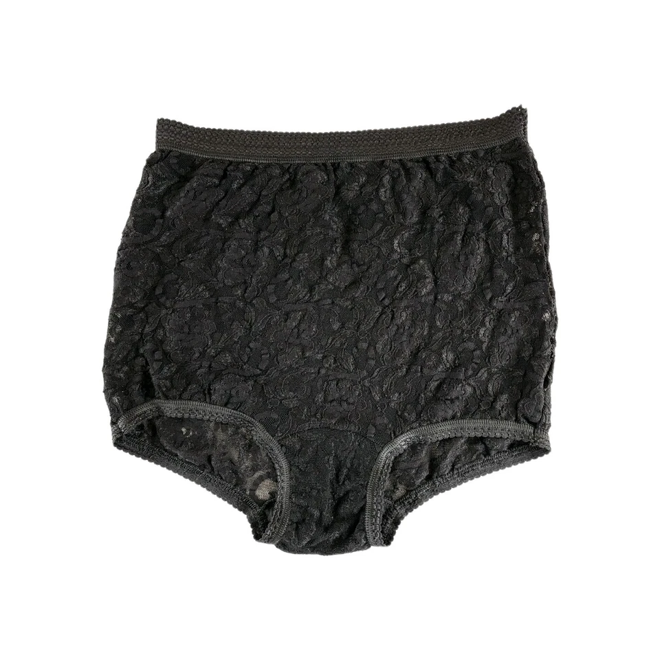 De Colección Jolie Panty Talla 10 Negro Encaje Calzoncillo Completo Granny Bragas Todo Nylon Coqueta  Foto 2 de 4