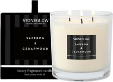 Stoneglow Modern Classics Collection - Saffron & Cedarwood 3 Wick Scented Candl