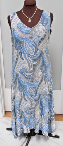 Chico's Travelers Full Length Maxi Dress Size 2 Large Paisley Cruise Wear