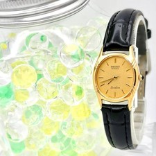 A3Y Seiko Excelline Oval Gold Case 7321-5010 Quartz Ladies Watch 161