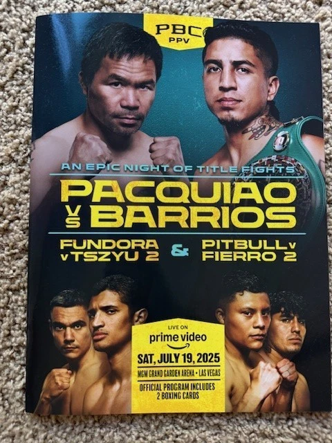 Manny Pacquiao-Mario Barrios 2025 Fight Program and Hat - Image 4 of 4