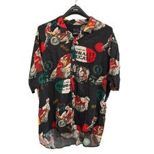 Jams World Ferracci Ducati Racing Shirt Mens XL Black Rayon Vintage 90s