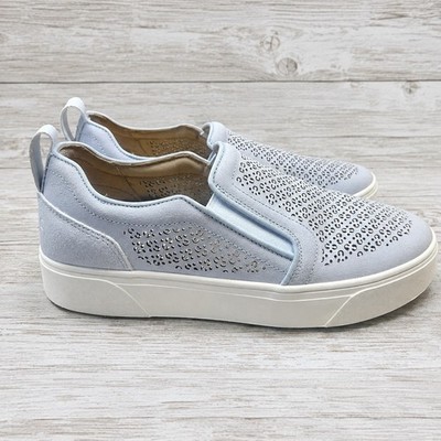 Vionic Kimmie Perf Sneaker Womens 9 Ballard Blue Suede Shoe Arch Support New