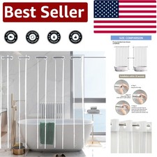 Easy-Care No Hook Shower Curtain Liner - Clear PEVA, 72W x 74L for Modern Homes