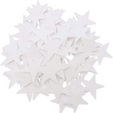 1.5 Inch Stiff Felt Stars 88Pc White 