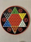 VINTAGE Metal Tin Ohio Art Chinese Checkers Game Red Dragons w/Marbles *READ*