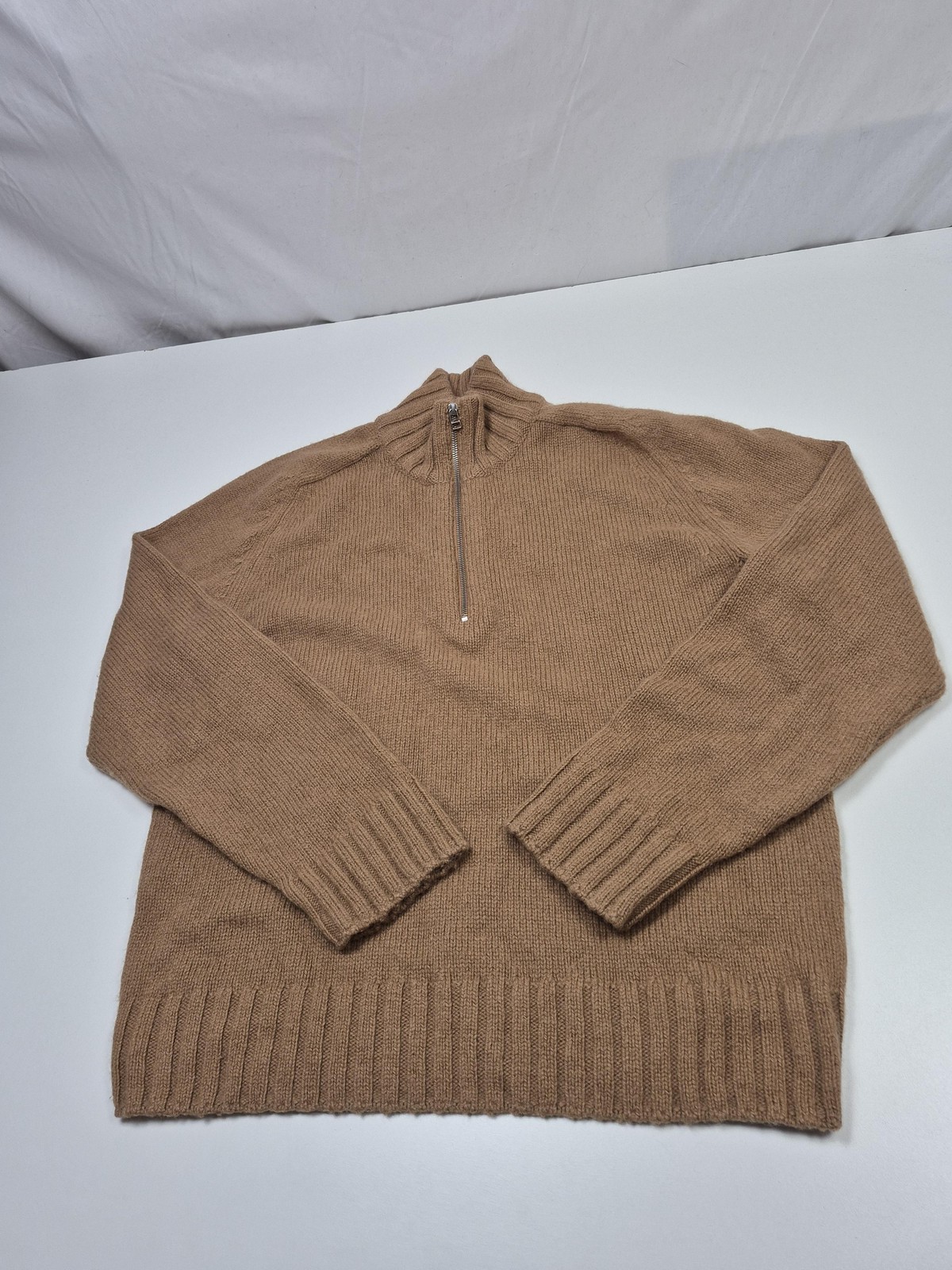 Norse Projects Alpaca Half Zip Sweater Men's XL Brown Mock Neck Pullover