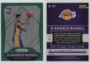 2015-16 Panini Prizm Rookies Green Prizm D'Angelo Russell #322 Rookie RC