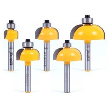 5 Bit Cove Edge Forming Router Bit Set - 1/4" Shank - Yonico 13522q