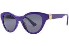 Versace VE4435F 538787 Sunglasses Women's True Purple/Dark Grey Cat Eye 52-mm