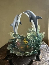 Dakin Wyland Paradise Found Dolphins Acrylic Sculpture Figurine #1697 LE Vtg
