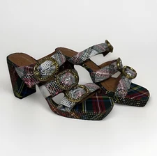 Kurt Geiger Size 40.5 / US 9.5 Tartan Plaid Mayfair Platform Mule Sandal Heel