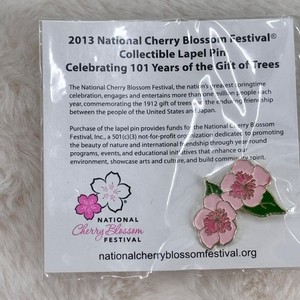 2013 National Cherry Blossom Festival Souvenir Enamel Flower Lapel Pin