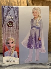 Disney FROZEN 2 ELSA Medium 8-10 Size Dress w/Cape Halloween Costume NEW