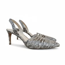 Kenneth Cole New York Riley Slingback Pump in Light Grey Faux Leather size 9.5