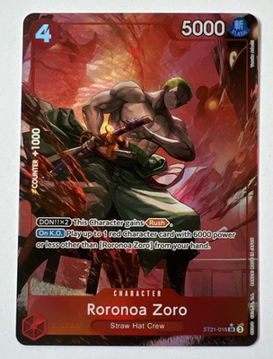 #ad #ad One Piece CCG Roronoa Zoro ST21 015 Starter Deck EX: Gear 5 Alt Art English NM $24.99