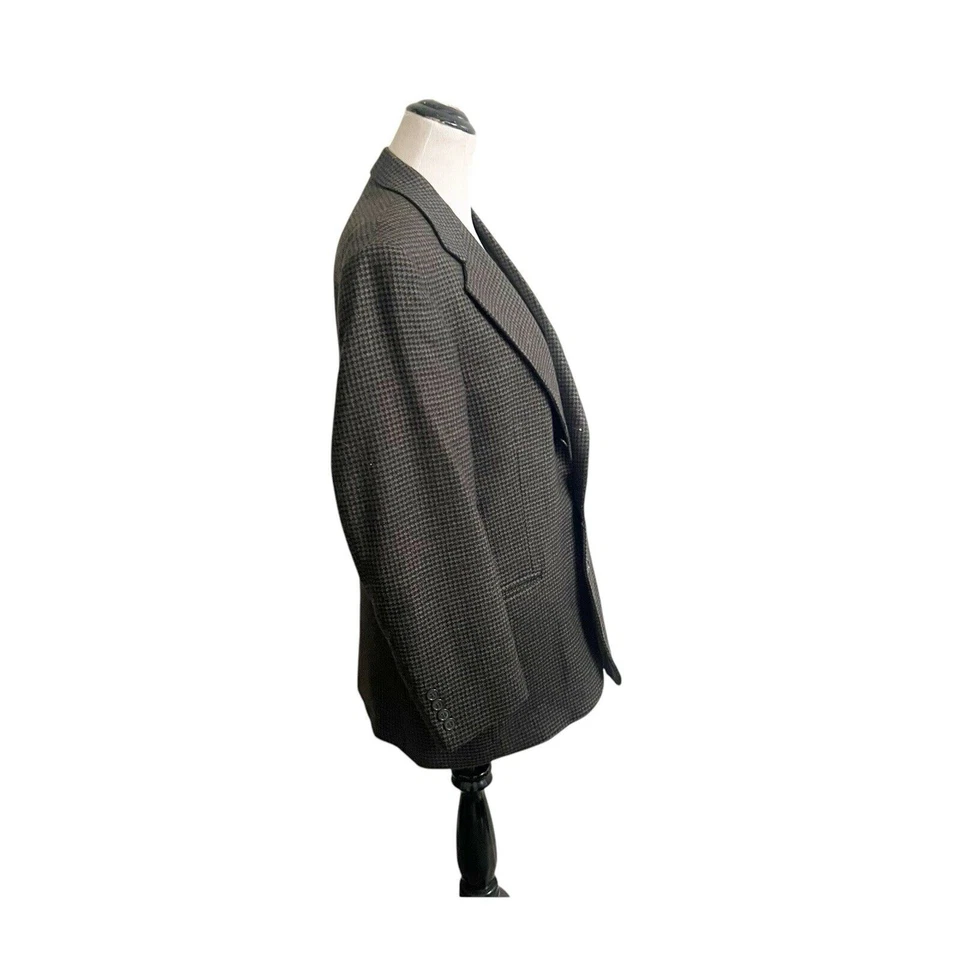 Vintage GianFranco Ruffini Men’s Houndstooth Blazer 100% Lambswool Size 38/Small - Image 3 of 4