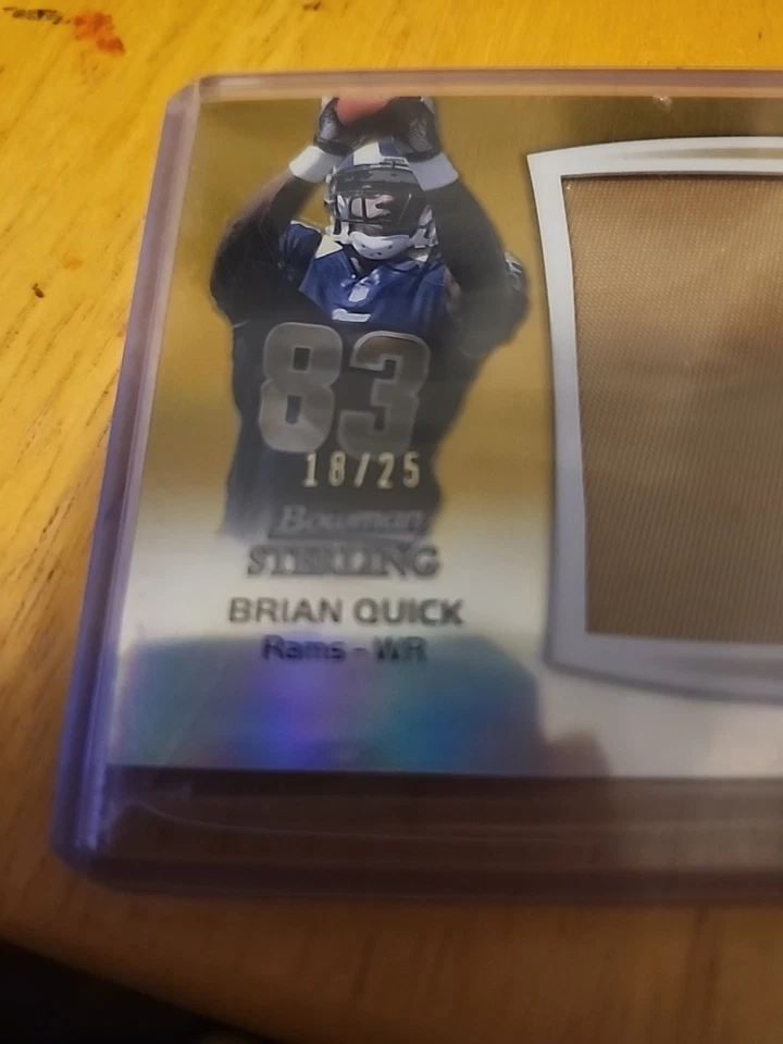 Bowman Sterling 2012 - Jumbo reliquia de novato Brian Quick/25 #BSJRP-BQ (MEM, RC) Foto 3 de 3