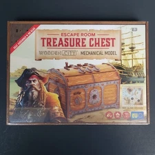 Wooden City Escape Room in a Box Treasure Chest Mechanical Adult Model Kit New