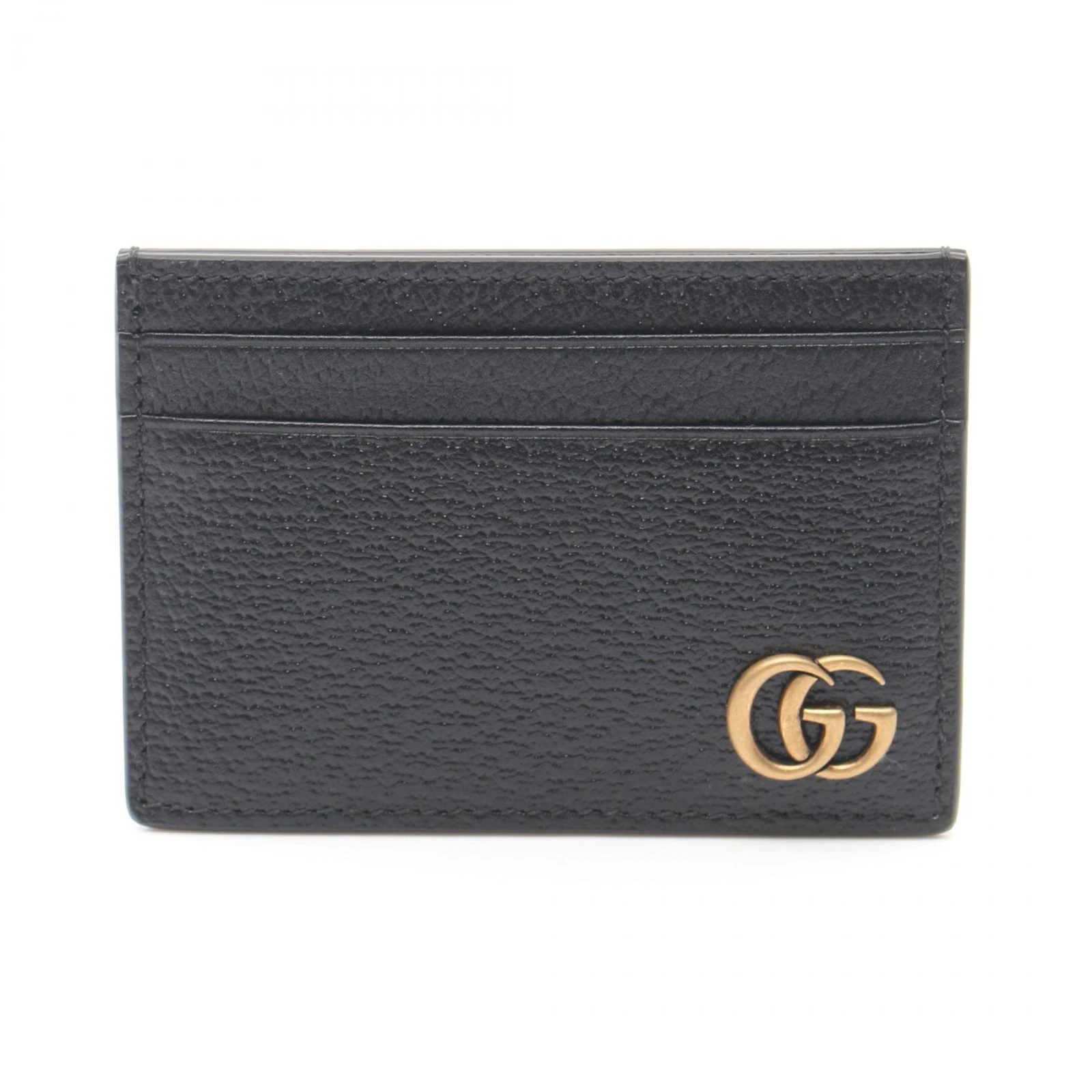 3X Points Gucci Gg Marmont Porte Carte Accessoires Cuir Homme Femme Noir 436