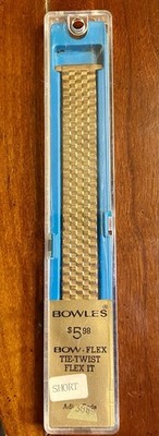 New, NOS, BOWLES VTG Watchband Gold Expansion 16-23mm Lug - 5  SHORT LENGTH