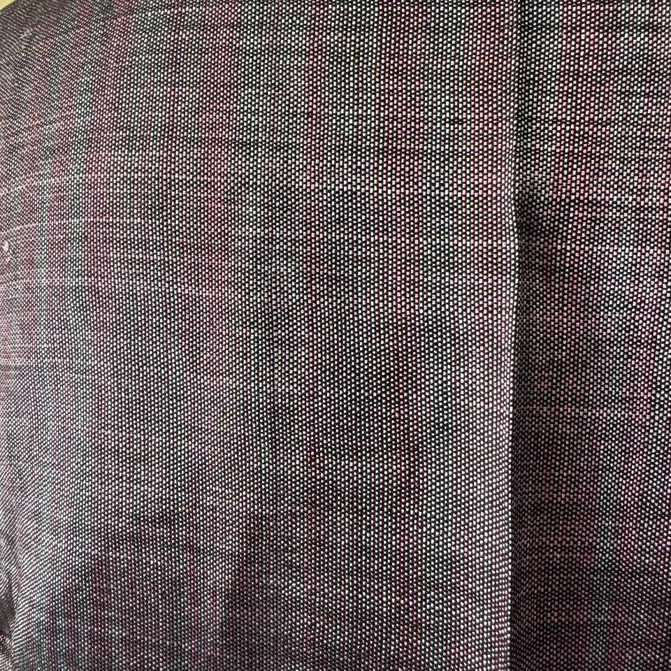 Bufanda/chal de seda tejido a mano metálico púrpura negro flecos 63" x 26" Foto 3 de 4